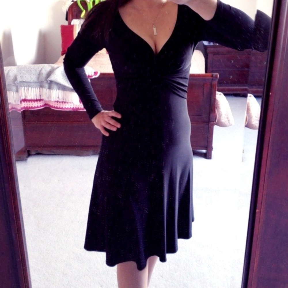 Jones New York size 8 black jersey-type dress